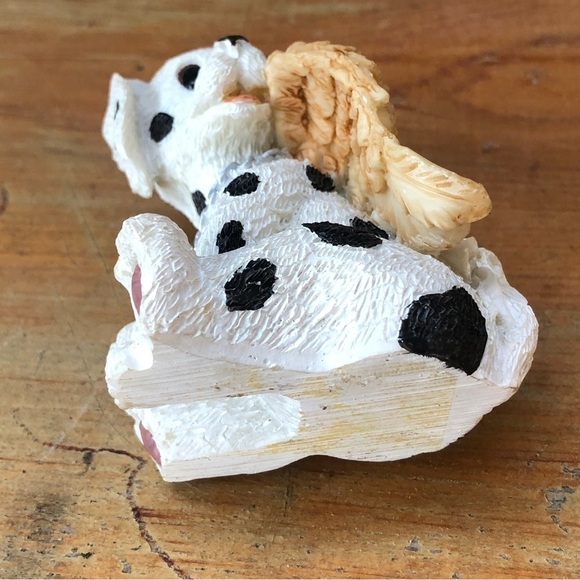 Playful Dalmatian Pup in Angel Wings Sitting & Smiling - Picture 6 of 6